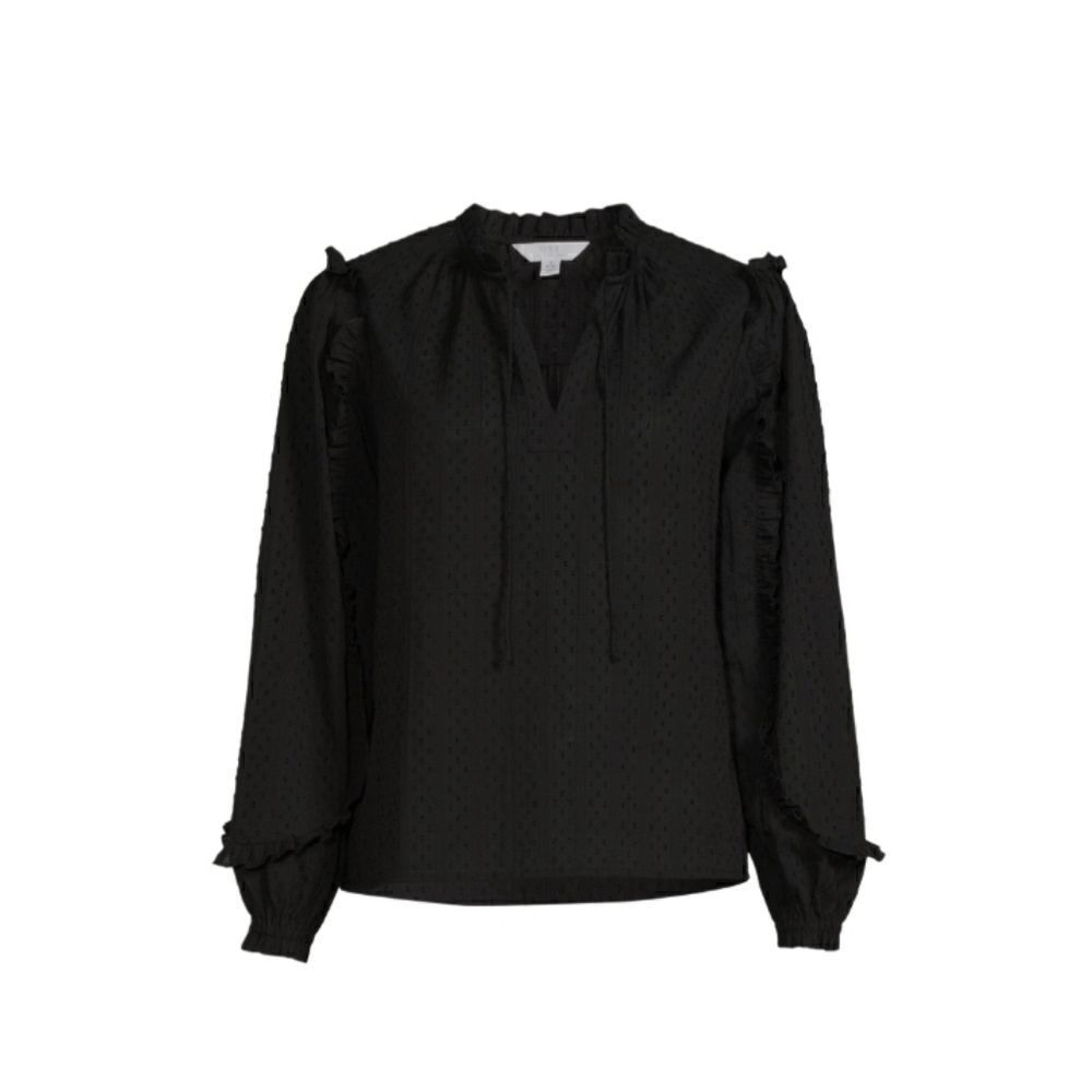 Women's Mixed Print Ruffled Top Lightweight
